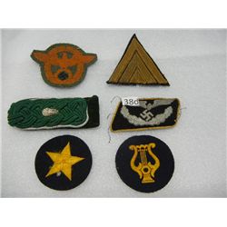 (6) Uniform Badges, 2 w/ Swastika
