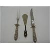 Image 1 : Sterling Handled Carving Knife & Fork and Spreader Utensil