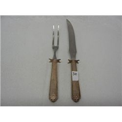 Sterling Handled Carving Knife & Fork, by Thorntons England