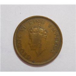 Early Indian One Quarter Anna at the time of Rule of George VI King Emperor of Year 1940