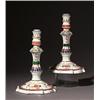 Image 1 : Pair of chinese export polychrome porcelain candlesticks