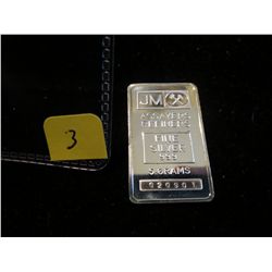 5 GRAMS JOHNSON MATTHEY SILVER BAR 999 FINE - COLLECTORS BAR !