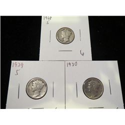Mercury Dimes: 1928s, 1929s & 1930