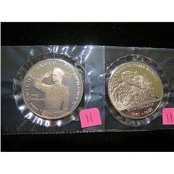 1990 Eisenhower & 1991 To the Heros of Pearl Harbor - $5 Commemoratives Marshall Islands