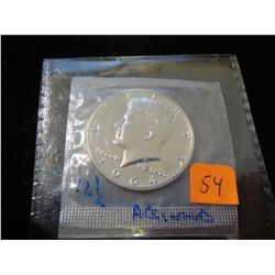 1964 Kennedy Silver Half Dollar "Proof" - With Accent Hair and broken "I"