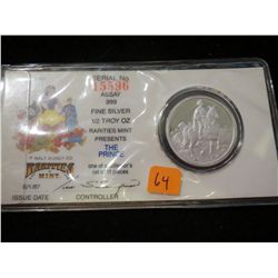 1987 1/2 oz .999 Silver Round Disney-Snow White 50th Anniv - PRINCE