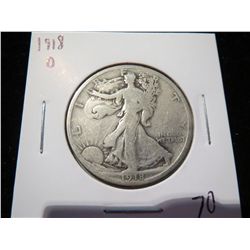 1918D Walking Liberty Half Dollar