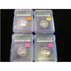 2001S ICG PR69 DCAM - Hand Autograph by the Artist State Quarters - Qty. 4 and all Different