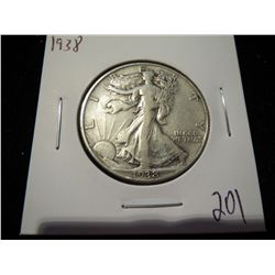 1938 Walking Liberty Half Dollar