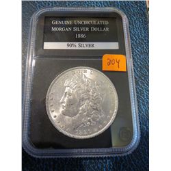 1886 Morgan Silver Dollar - UNC - PCS Slab
