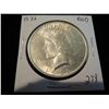 Image 1 : 1922 Peace Silver Dollar - Double Die Obverse - date, Front of profile and part of liberty