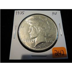 1935 Peace Silver Dollar  - AU