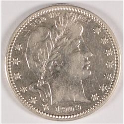 1909-D BARBER QUARTER AU-55