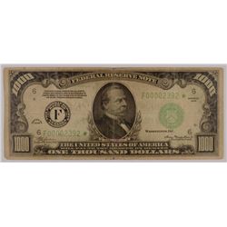 1934 $1000 FR#2211F* FEDERAL RESERVE NOTE, ONLY 4 KNOWN!