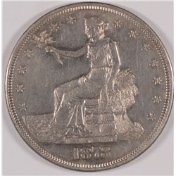 1873-CC TRADE DOLLAR AU-58, (VERY HARD TO FIND IN BU)