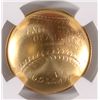 Image 3 : 2014 NATIONAL BASEBALL HALL OF FAME  $5.00 GOLD COMMEMORATIVE, NGC GRADED MS-70!
