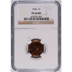 1940 PROOF LINCOLN CENT NGC PF-64 RD