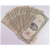 Image 1 : ( 20 ) $5.00 RED SEAL US NOTES, AVE CIRC TO VG