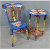 Image 1 : A rare decorated table and chair from the Apple