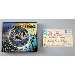 Pink Floyd, a ticket & cd cover each signed by all four