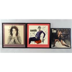 Three signed vinyl LP covers including Tina Turner