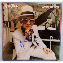 Elton John 'Greatest Hits' Vinyl LP cover signed to