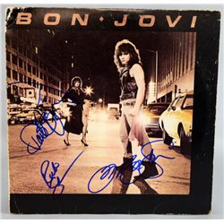 Bon Jovi 'Bon Jovi' Vinyl Lp cover signed to front by