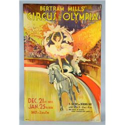 Vintage advertising poster for Bertram Mills Circus at