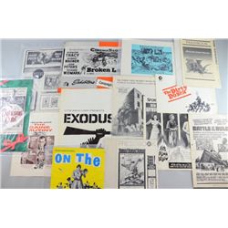 A quantity of early cinema synopsis sheets, campaign