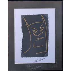Batman: a sketch by Adam West signed in the Margin and