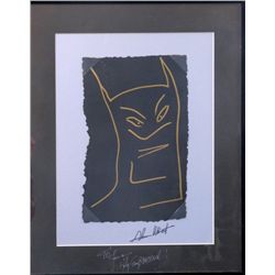 Batman: a sketch by Adam West signed in the Margin and