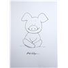 Image 1 : Mick Inkpen (1952-), a sketch of Wibbly Pig in black