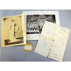 Entertainment, a collection of signed letters, photos,