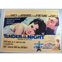 Tender Is The Night (1961) British Quad film poster,