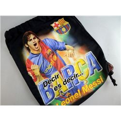 A FC Barcelona kitbag signed by the footballer Lionel