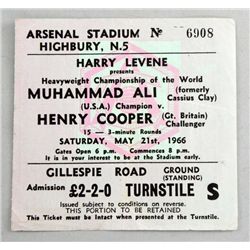 A used ticket stub for the Boxing World Heavyweight