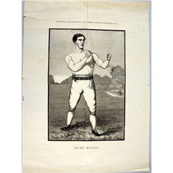 Late 19th century boxing prints, many titled 'Famous