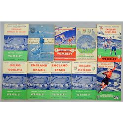 21 England International Football home programmes from