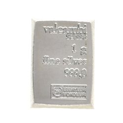Valcambi Suisse 1g Fine Silver Bar