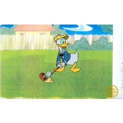 Walt Disney Serigraph, Cell , Donald Duck Playing Golf W/ Certificate Of Autentecity