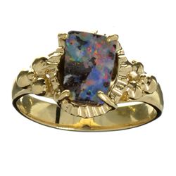 APP: 1.8k 14 kt. Gold, Natural Free Form Boulder Opal Ring