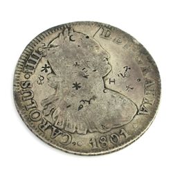 1801 Eight Reales American First Silver Dollar Coin