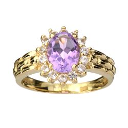 APP: 1.3k 14 kt. Gold, 1.21CT Oval Cut Amethyst Ring