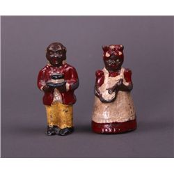 Pair of Cast Iron Black American hand painted