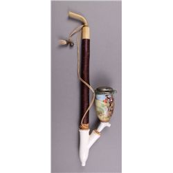 Hand Painted Antique German Porcelain Pipe.  (Size: See