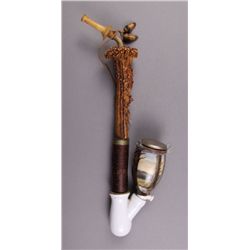 Hand Painted Antique German Porcelain Pipe.  (Size: See