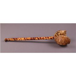 Ceremonial turtle rattle, Native American.  (Size: See