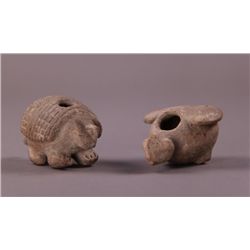 Armadillo and Dove Pre-Columbian effigy artifacts from