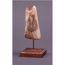 Fossilized Walrus Tooth Ivory, signed "Paige", with