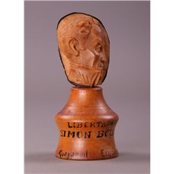 Detailed carving of Simon Bolivia in vegetable ivory